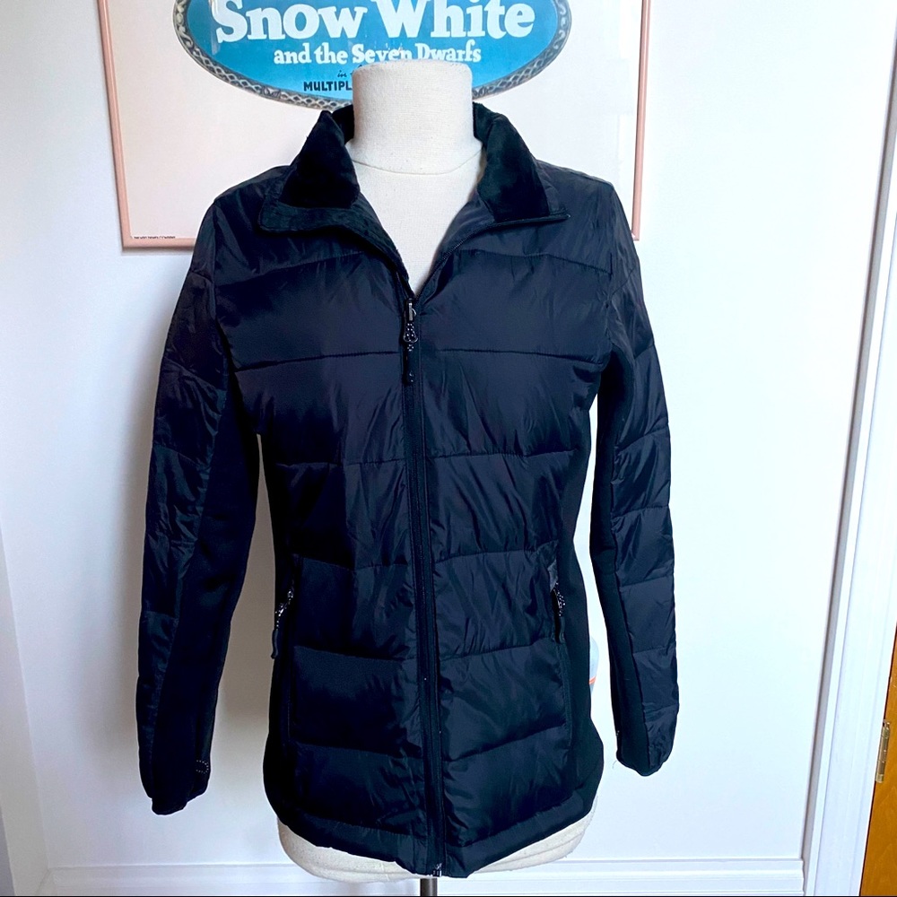 WOMEN’S CHAMPION JACKET IN BLACK WITH SOFT LINE COLLAR (SIZE SMALL)
